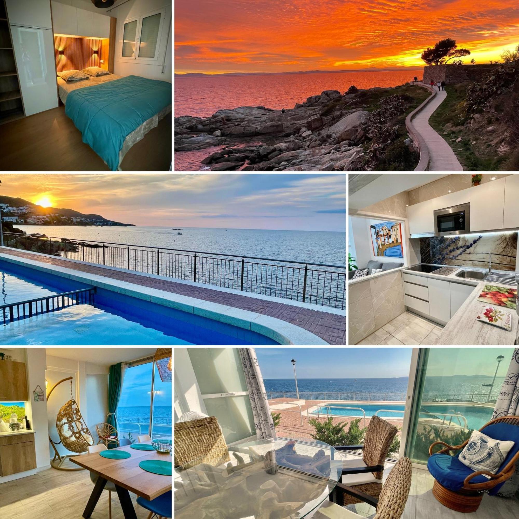 Magnifique Appartement En Front De Mer, Caneylles Росес Екстериор снимка